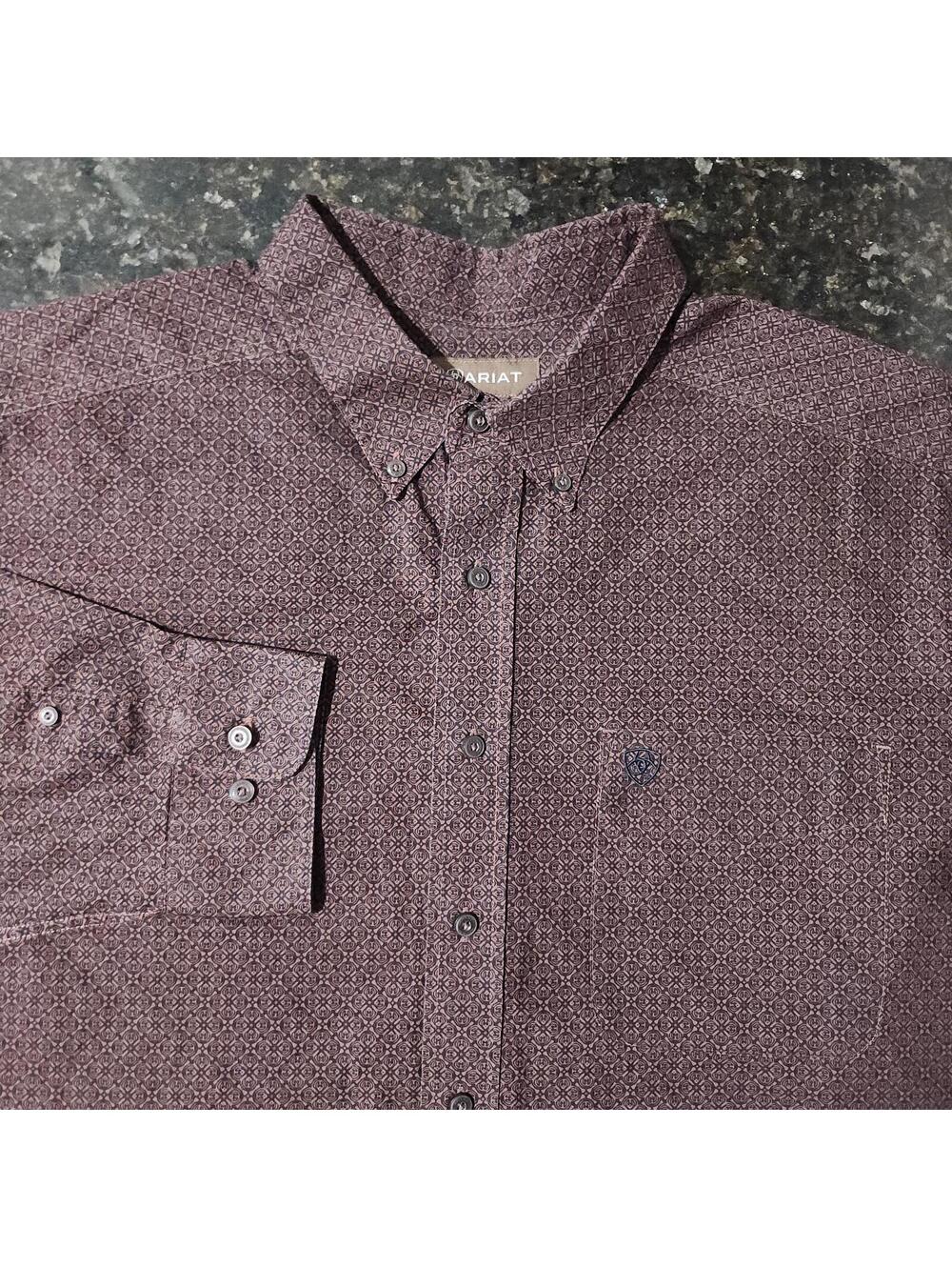 Ariat Button Down Work Western Outdoor Dress Medallion Geometric Shirt Mens XXL